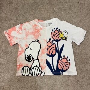 Peanuts Split Design Graphic Tee